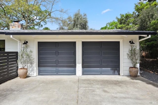 garage with driveway