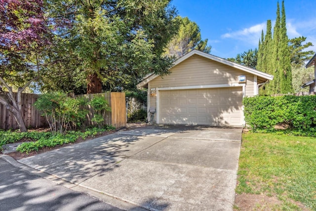 detached garage with fence