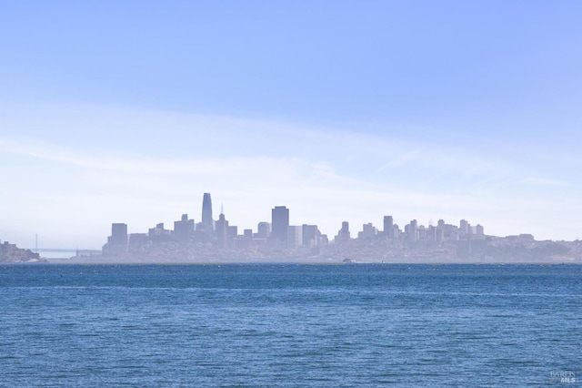 property view of water with a city view