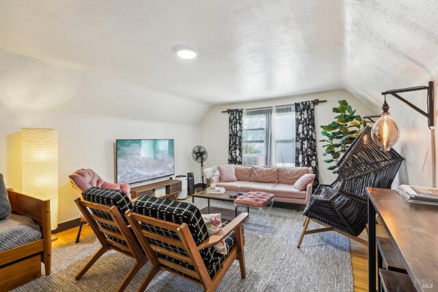 17 Hanns Ave, Vallejo, CA 94590 - living area featuring lofted ceiling, light wood finished floors, and baseboards