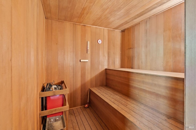 view of sauna