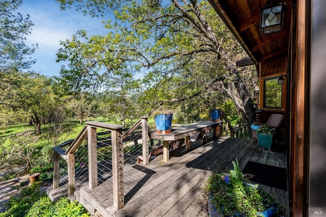 view of wooden deck