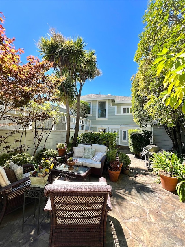 view of patio / terrace with an outdoor living space