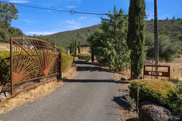 view of road with a mountain view