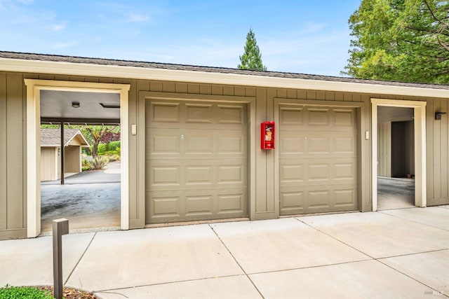 view of garage