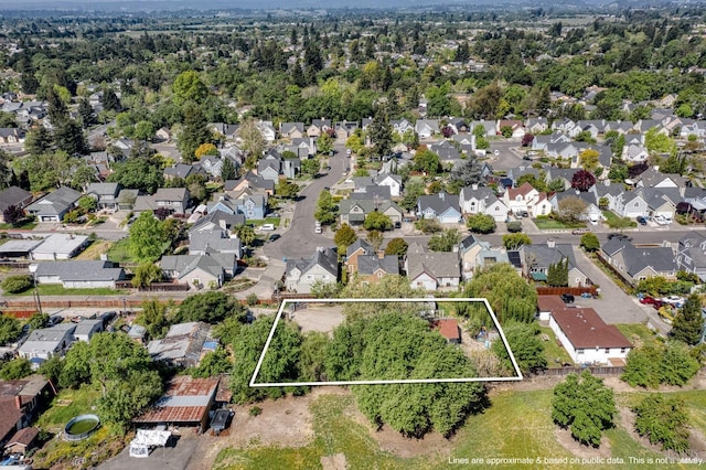 bird's eye view with a residential view