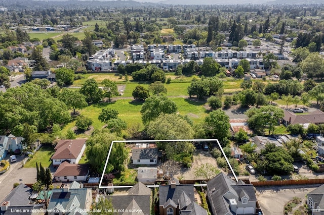 bird's eye view with a residential view