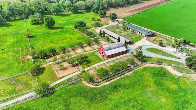 aerial view featuring a rural view