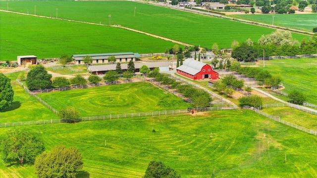 aerial view featuring a rural view