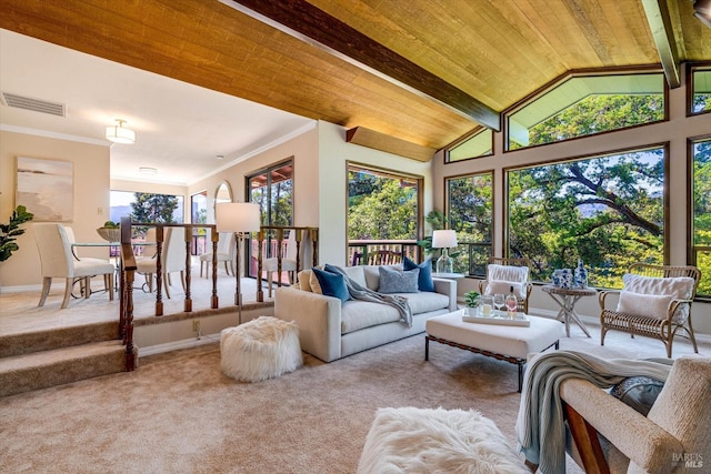 103 Camino Vis, Saint Helena, CA 94574 - sunroom featuring visible vents and beam ceiling