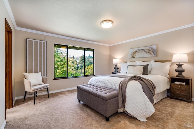 103 Camino Vis, Saint Helena, CA 94574 - bedroom featuring light carpet, ornamental molding, and baseboards