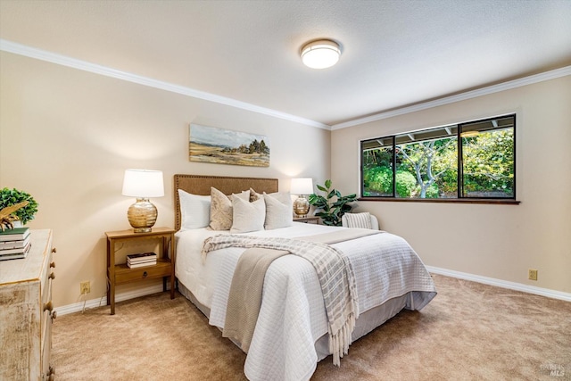 103 Camino Vis, Saint Helena, CA 94574 - bedroom featuring baseboards, light colored carpet, and ornamental molding