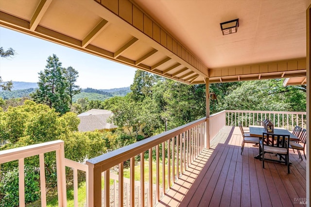 103 Camino Vis, Saint Helena, CA 94574 - wooden terrace with outdoor dining area and a mountain view