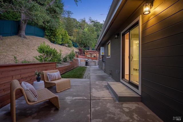 view of patio / terrace featuring a fenced backyard
