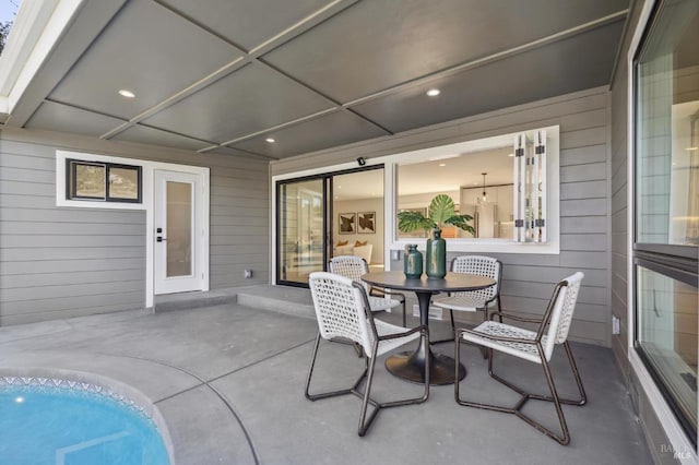 view of patio with outdoor dining space