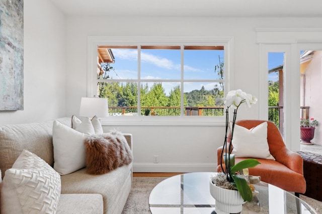 interior space with wood finished floors
