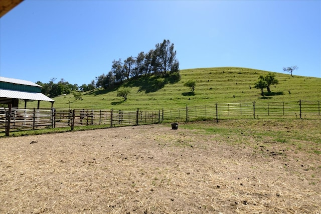 view of yard featuring a rural view