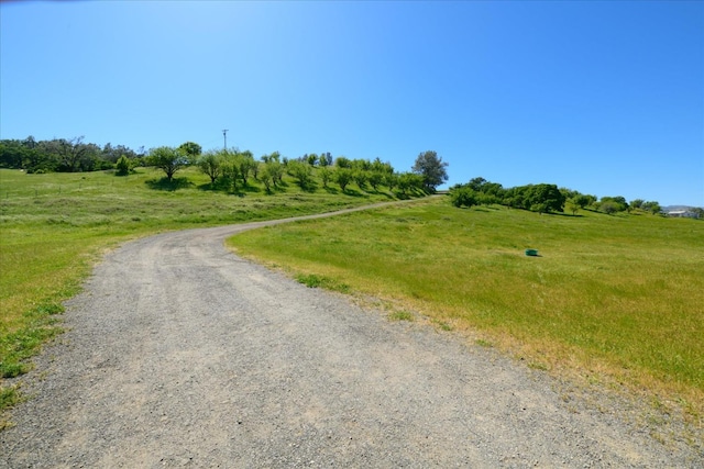 view of road with a rural view