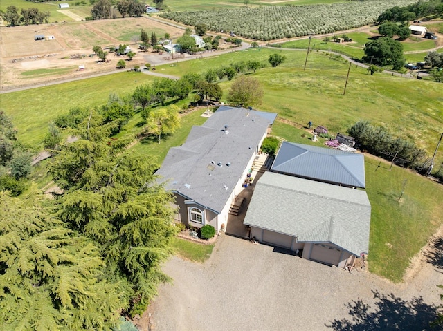 drone / aerial view featuring a rural view
