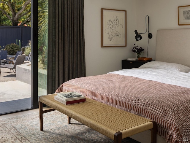 bedroom with access to outside