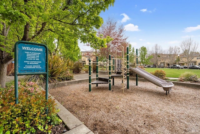 view of community jungle gym
