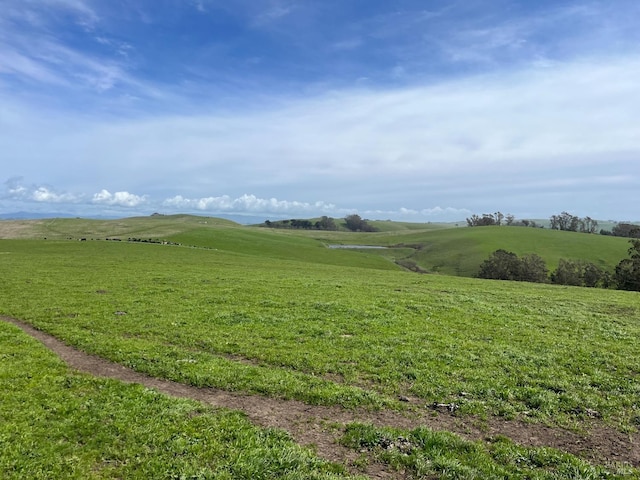 view of yard with a rural view