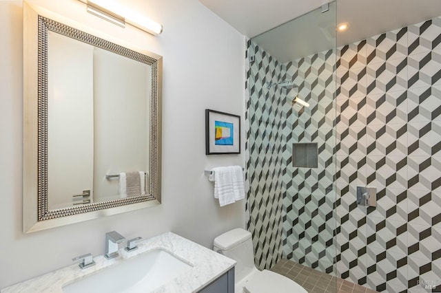 86 Sugarloaf Dr, Tiburon, CA 94920 - bathroom featuring toilet, tiled shower, and vanity