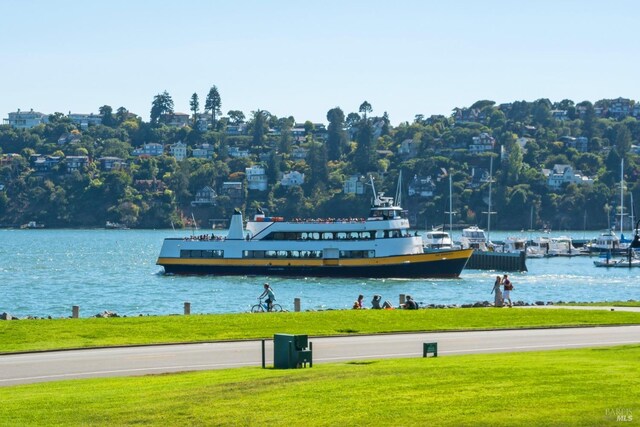 86 Sugarloaf Dr, Tiburon, CA 94920 - dock area with a water view and a lawn