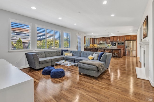 439 Mckenna Ct, Benicia, CA 94510 - living area with baseboards, recessed lighting, and light wood-type flooring
