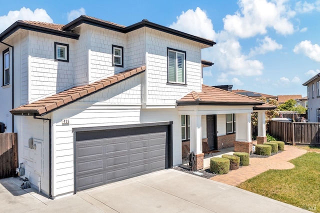 439 Mckenna Ct, Benicia, CA 94510 - view of front of property with fence, a porch, driveway, and a garage