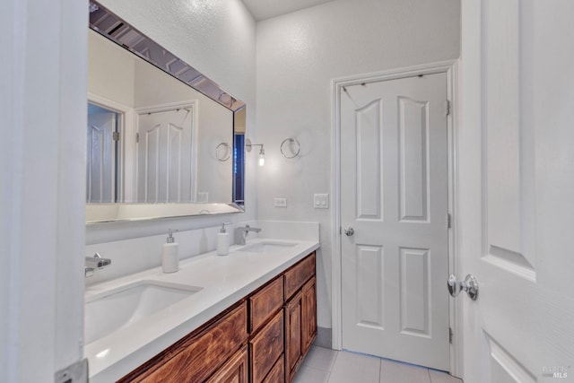 439 Mckenna Ct, Benicia, CA 94510 - bathroom featuring tile patterned floors, a sink, and double vanity
