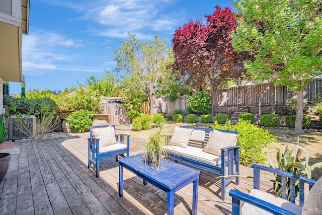 119 Philip Dr, Healdsburg, CA 95448 - deck with a fenced backyard and outdoor lounge area