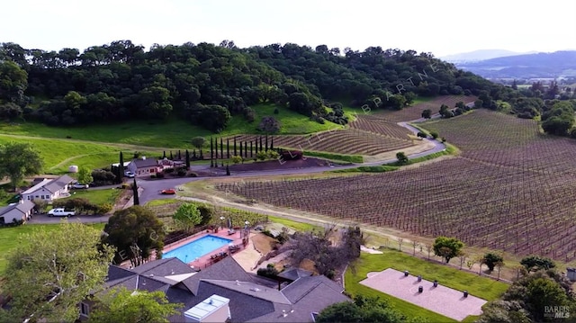 aerial view with a rural view