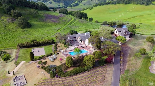 bird's eye view featuring a rural view