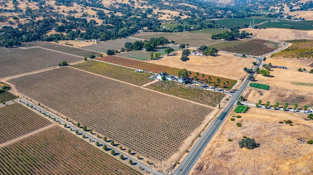 bird's eye view with a rural view