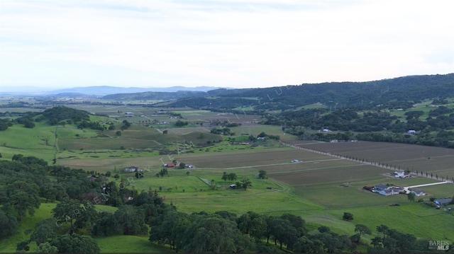 aerial view with a rural view and a mountain view