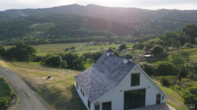 view of mountain feature with a rural view