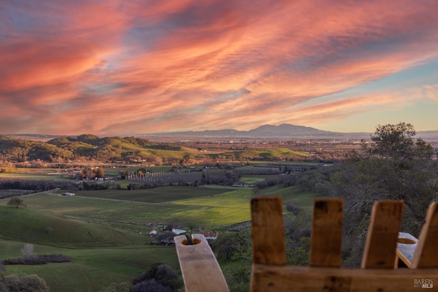property view of mountains with a rural view