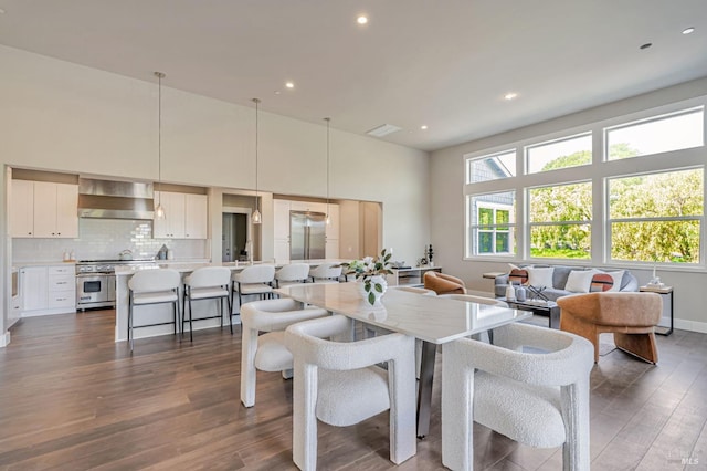 12 Rose Ct, Novato, CA 94945 - dining room with dark wood finished floors, plenty of natural light, and recessed lighting