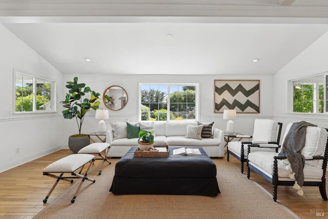 1030 Thompson Ln, Petaluma, CA 94952 - living room with vaulted ceiling, plenty of natural light, wood finished floors, and recessed lighting