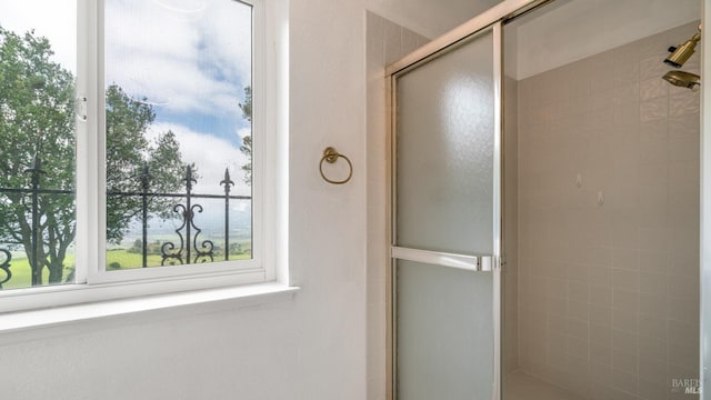 full bathroom with a shower stall