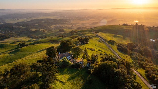 aerial view featuring a rural view