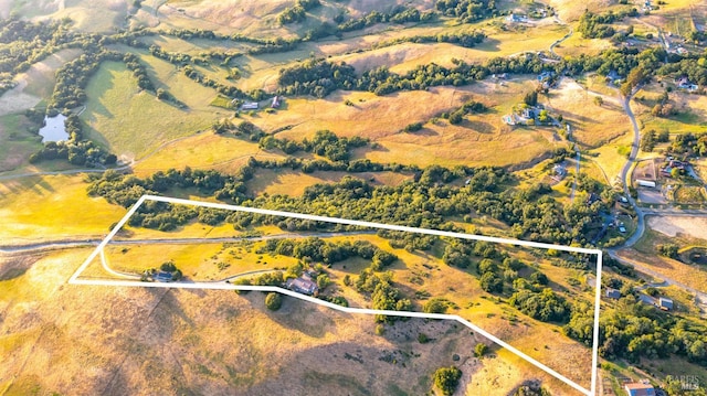 5750 Lichau Rd, Penngrove, CA 94951 - aerial view of property and surrounding area with property boundaries highlighted