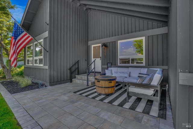 view of patio / terrace featuring an outdoor hangout area