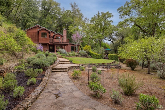 view of yard featuring a deck