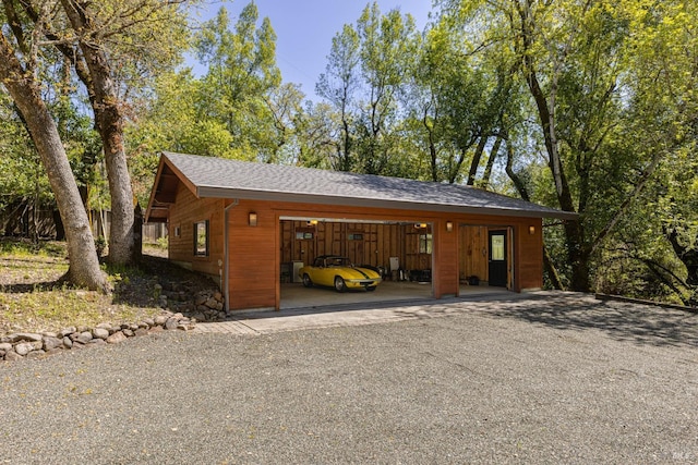 view of garage