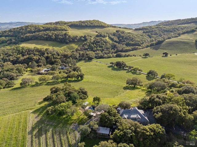 aerial view featuring a rural view