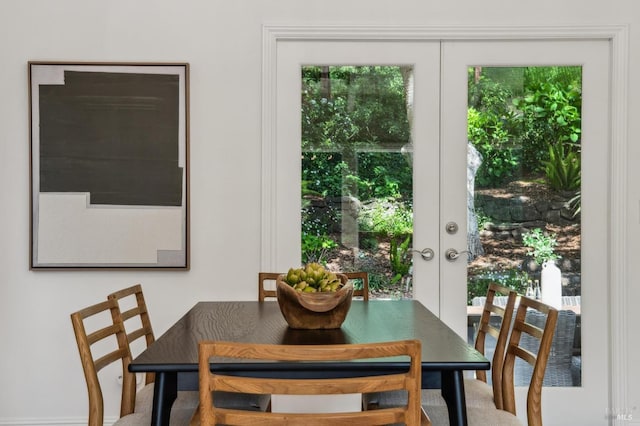 dining room with french doors
