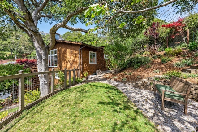 view of yard with fence