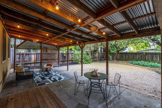 view of patio / terrace featuring a fenced backyard